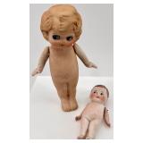 Pair of Antique Bisque Jointed Dolls including Kewpie