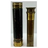 Vintage Brass Telescope, Stopwatch with Box, Tortoiseshell Tools, and Jewelry Lot