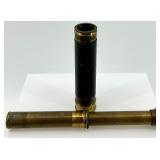 Vintage Brass Telescope, Stopwatch with Box, Tortoiseshell Tools, and Jewelry Lot