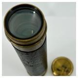 Vintage Brass Telescope, Stopwatch with Box, Tortoiseshell Tools, and Jewelry Lot