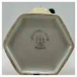 Antique Porcelain Hat Pin Holder with 5 Decorative Hat Pins