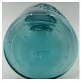 Set of 4 Vintage Ball Perfect Mason Blue Jars with Zinc Lids