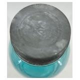 Set of 4 Vintage Ball Perfect Mason Blue Jars with Zinc Lids