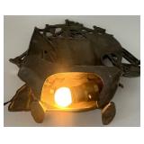 Vintage Cast Metal Ship Console Table Lamp Nautical Decor