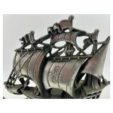 Vintage Cast Metal Ship Console Table Lamp Nautical Decor