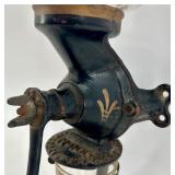 Enterprise No. 100 Wall-Mount Coffee Grinder with Glass Jar and Catch Cup