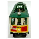 Set of 5 Vintage Tin Train Cars and San Francisco Cable Car Toys