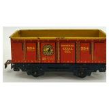 Set of 5 Vintage Tin Train Cars and San Francisco Cable Car Toys