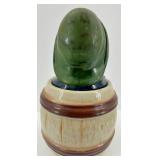 Vintage Ceramic Toby Jug Barrel Humidor Jar with Bearded Man Lid