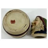 Vintage Ceramic Toby Jug Barrel Humidor Jar with Bearded Man Lid