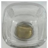 Vintage Square Glass Storage Jar with Metal Lid