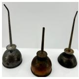 Set of 3 Mini Vintage Metal Oil Cans
