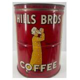 Collection of 5 Vintage Coffee Tins Including Hills Bros, Arco, Radiant Roast, and Butter-Nut