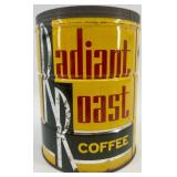 Collection of 5 Vintage Coffee Tins Including Hills Bros, Arco, Radiant Roast, and Butter-Nut
