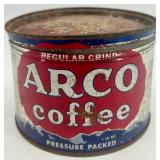 Collection of 5 Vintage Coffee Tins Including Hills Bros, Arco, Radiant Roast, and Butter-Nut