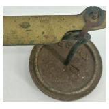 Vintage Cast Iron and Brass Balance Scale with Weights