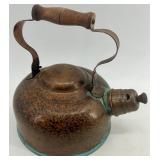 Collection of 4 Vintage Copper Kitchenware Items - Kettle, Jug, Pitcher and Mug