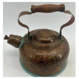 Collection of 4 Vintage Copper Kitchenware Items - Kettle, Jug, Pitcher and Mug