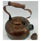 Collection of 4 Vintage Copper Kitchenware Items - Kettle, Jug, Pitcher and Mug