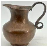 Collection of 4 Vintage Copper Kitchenware Items - Kettle, Jug, Pitcher and Mug