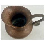 Collection of 4 Vintage Copper Kitchenware Items - Kettle, Jug, Pitcher and Mug