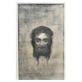 Framed 1874 Drawing Print of Jesus Christ - Gabriel Cornelius Ritter von Max