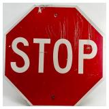 Vintage Metal Stop Sign with Reflective Surface