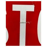 Vintage Metal Stop Sign with Reflective Surface