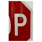 Vintage Metal Stop Sign with Reflective Surface