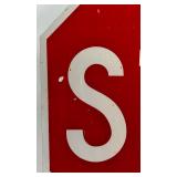 Vintage Metal Stop Sign with Reflective Surface