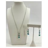 Jewelry Box with Floral Inlay and Assorted Costume Jewelry Collection