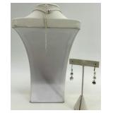 Jewelry Box with Floral Inlay and Assorted Costume Jewelry Collection