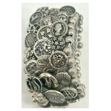 Jewelry Box with Floral Inlay and Assorted Costume Jewelry Collection