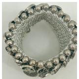 Jewelry Box with Floral Inlay and Assorted Costume Jewelry Collection