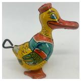 Vintage Wind-Up Tin Duck and Frog Toy Set with Original Box