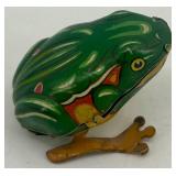 Vintage Wind-Up Tin Duck and Frog Toy Set with Original Box