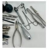 Vintage Dental Instruments and Tool Set with Storage Block