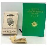 Vintage Dental Office Collection with Kohlhaas Card System, 1967 Appointment Book, and Jaw Model