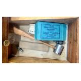 Vintage Dental Tool Chest with Assorted Instruments and Accessories