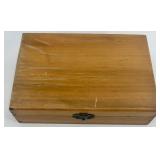 Wooden Case with Assorted Small Metal Tool Bits and Vials