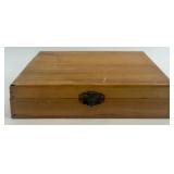 Wooden Case with Assorted Small Metal Tool Bits and Vials