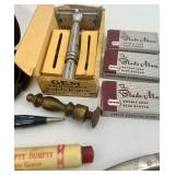Vintage Barber Shaving Collectibles Lot with Razors, Safety Blades, Eyeglasses, and Tools