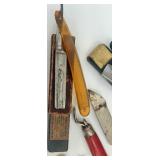 Vintage Barber Shaving Collectibles Lot with Razors, Safety Blades, Eyeglasses, and Tools