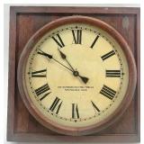Standard Electric Time Co. Wall Clock with Wooden Case
