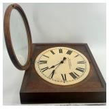 Standard Electric Time Co. Wall Clock with Wooden Case