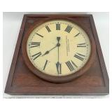 Standard Electric Time Co. Wall Clock with Wooden Case