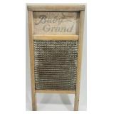 Set of 3 Vintage Wood and Metal Washboards Bust B & C and Baby Grand