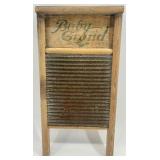Set of 3 Vintage Wood and Metal Washboards Bust B & C and Baby Grand