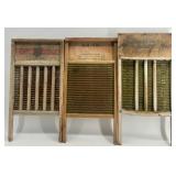 Set of 3 Antique Washboards with Wooden Frames