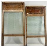Pair of Vintage National Washboard Co. No. 860 & 865 Glass Washboards